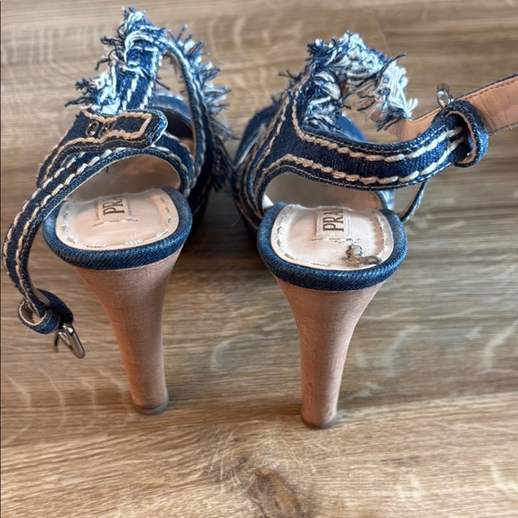 Prada Blue Sandals with Silver Embellishments - Picture 3 of 3